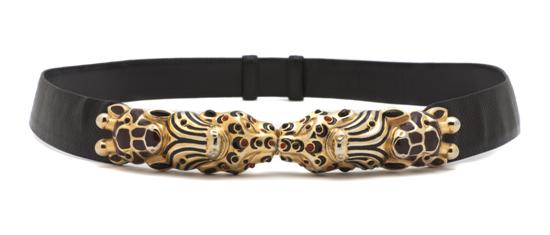 A Judith Leiber Black Lizardskin