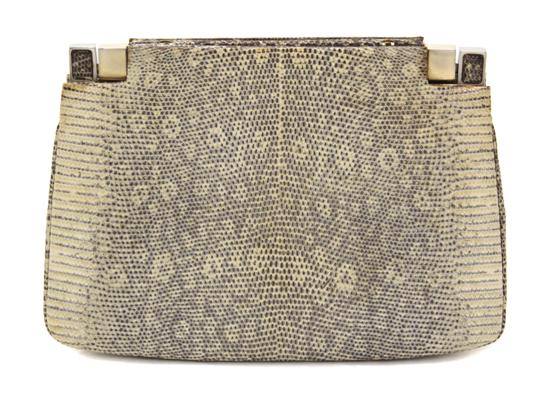 A Judith Leiber Cream Lizardskin