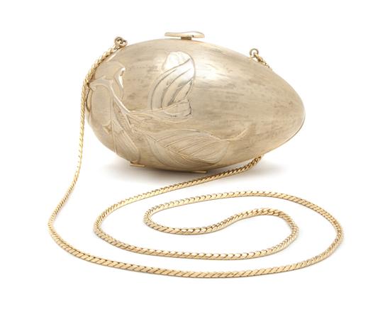 A Judith Leiber Goldtone Egg