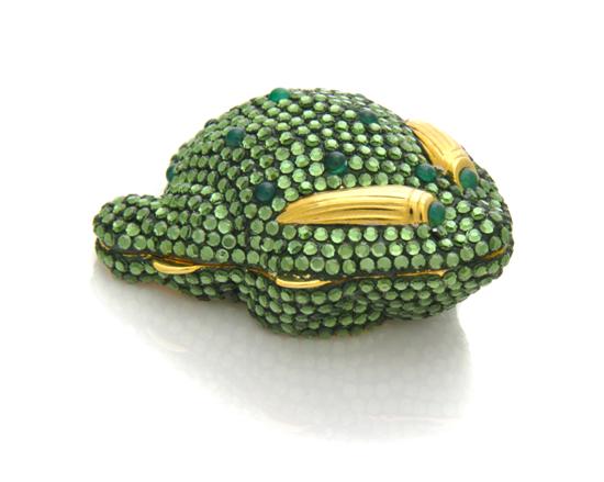 A Judith Leiber Green Crystal