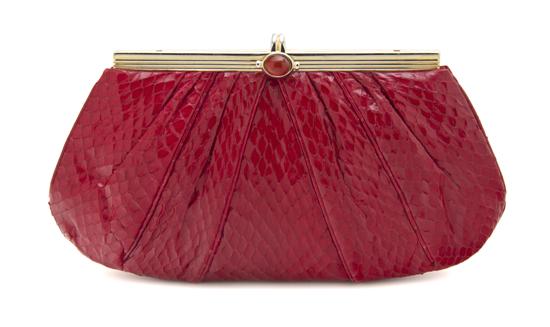 A Judith Leiber Red Snakeskin