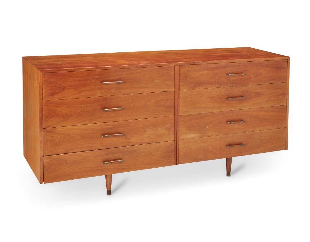 A KALPé MODERN WALNUT CHEST OF