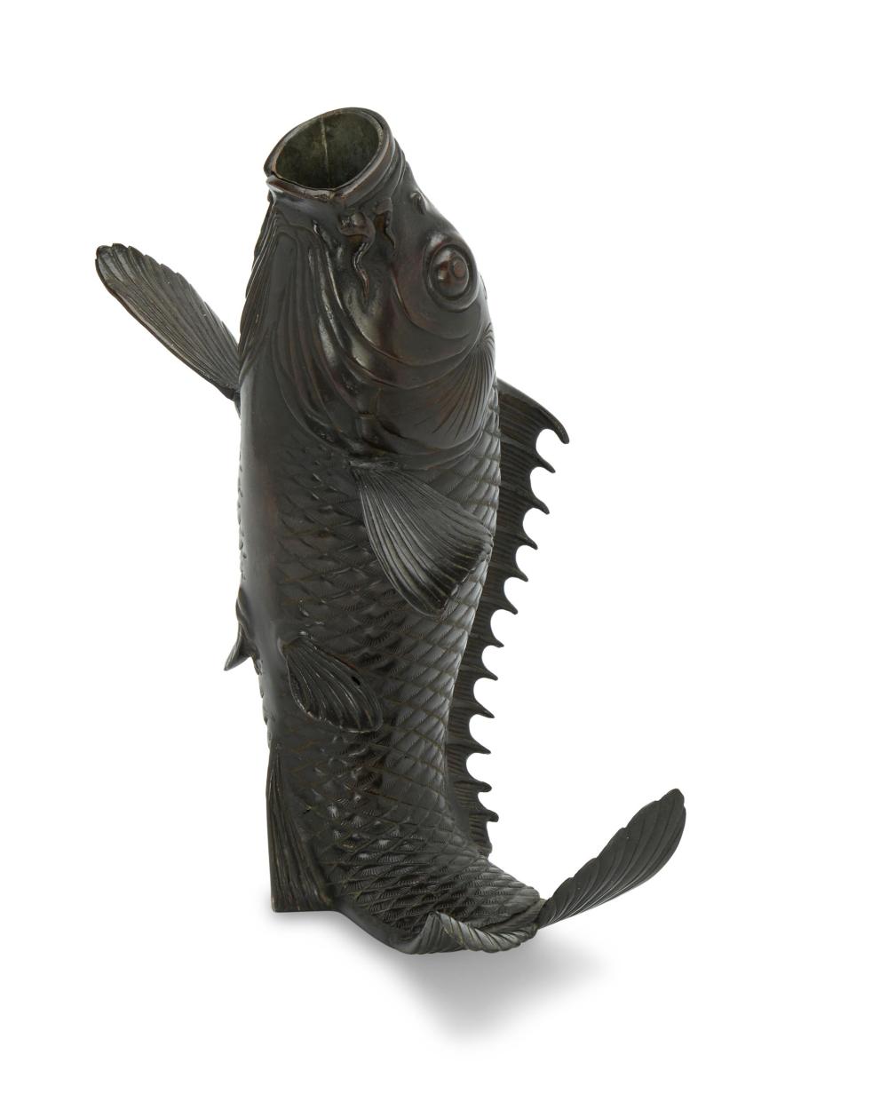 A KAMEJO BRONZE CARP IKEBANA