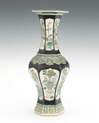 A Kangxi Style Famille Noir Vase