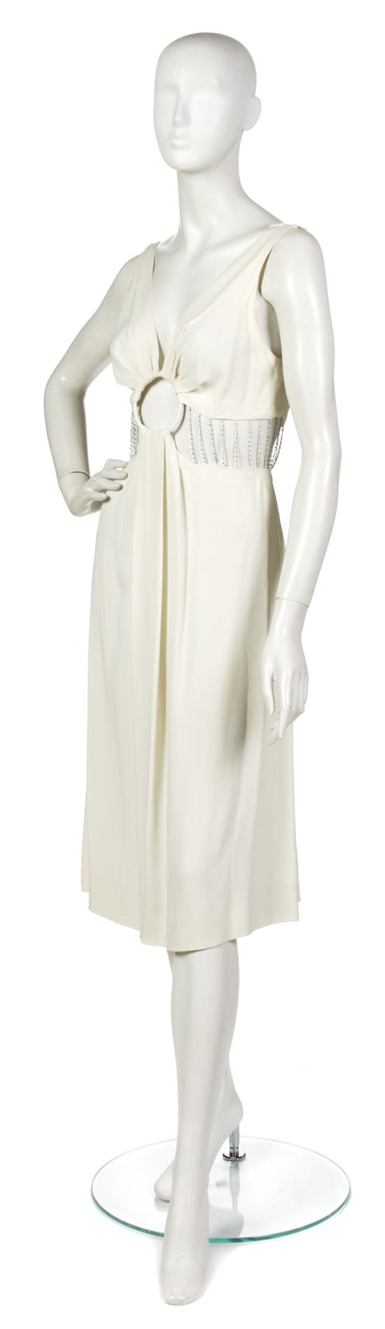 A Karl Lagerfeld Cream Silk and