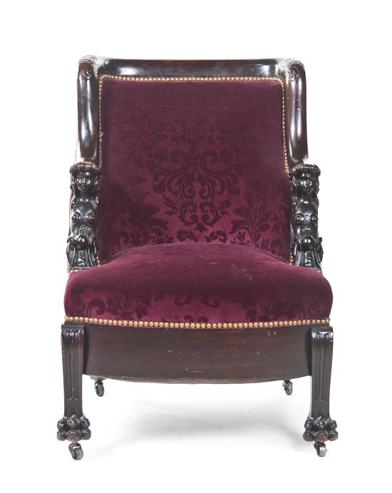 A Karpen Carved Mahogany Armchair