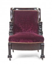 A Karpen Carved Mahogany Armch