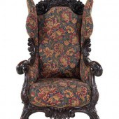 A Karpen Carved Mahogany Wingb