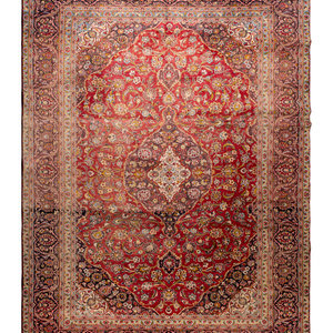 A Kashan Wool Rug 20th Century 12