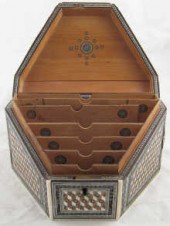 A Kashmiri box with lacquered