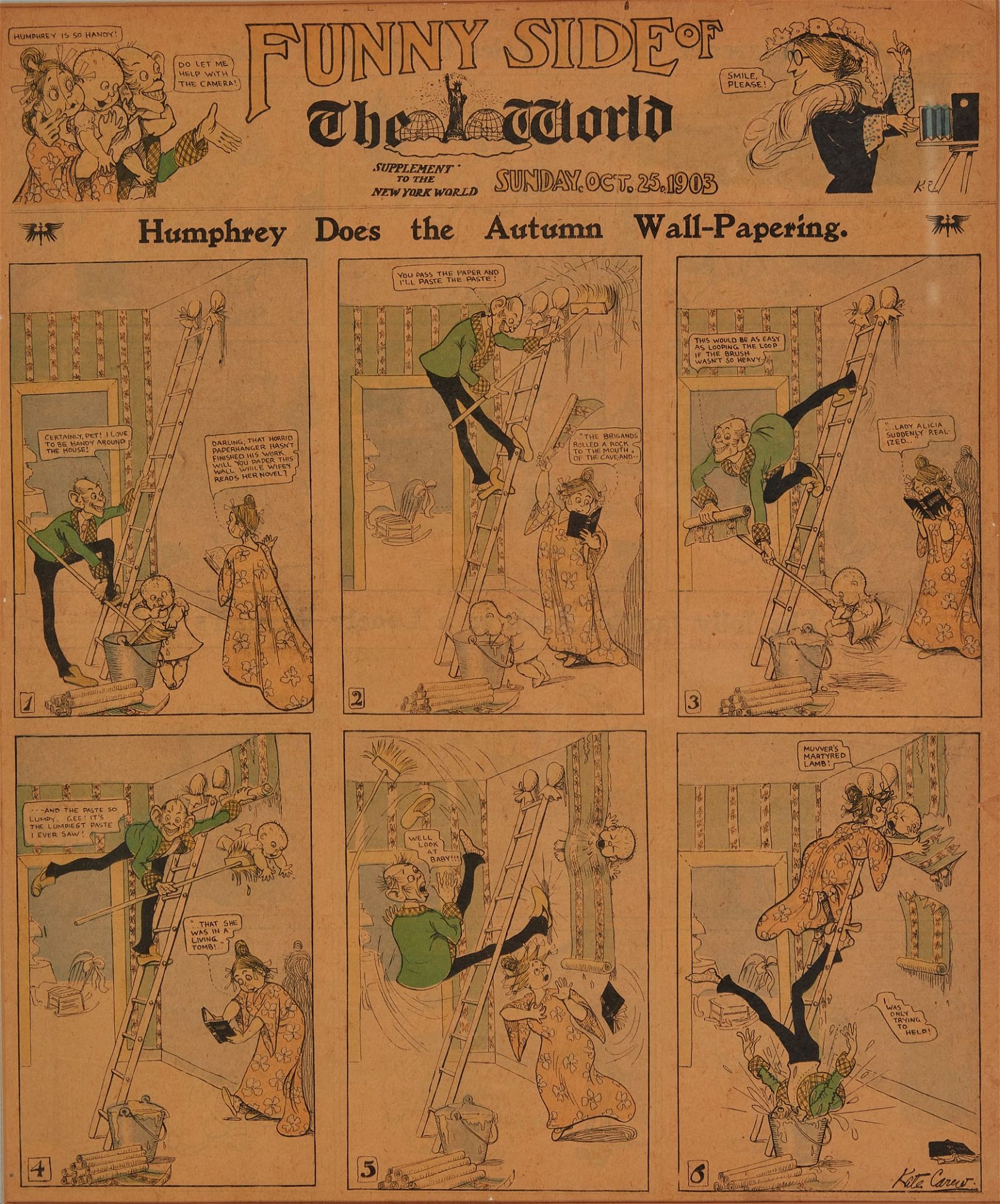 A KATE CAREW 1903 COMIC STRIPA Kate
