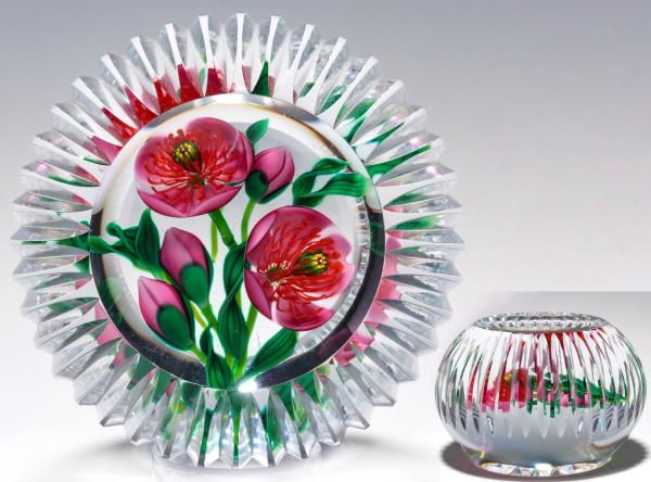 A KEN ROSENFELD FACETED PAPERWEIGHT