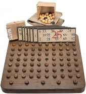 A KENO BALL BOARD WITH 73 (OF
