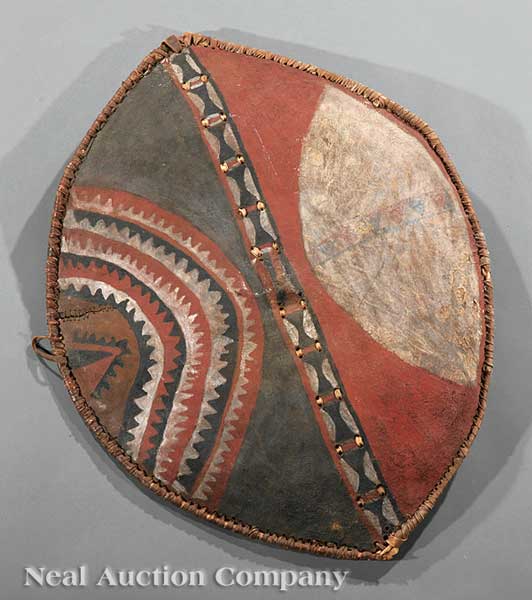 A Kenyan Painted Hide Shield Kikuya