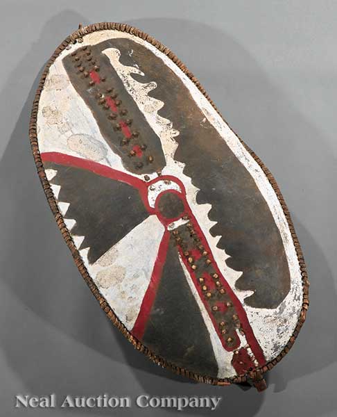 A Kenyan Painted Hide Shield