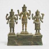A Khmer Bayon Style Gilt Bronz