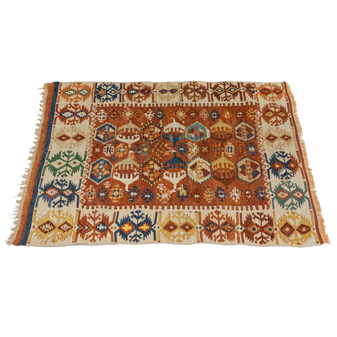 A KILIM CARPET, 3'5" X 4'9" A Kilim