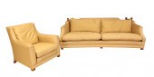 A KNOLE SOFA AND MATCHING CHAI