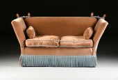 A KNOLE STYLE VELVET UPHOLSTER