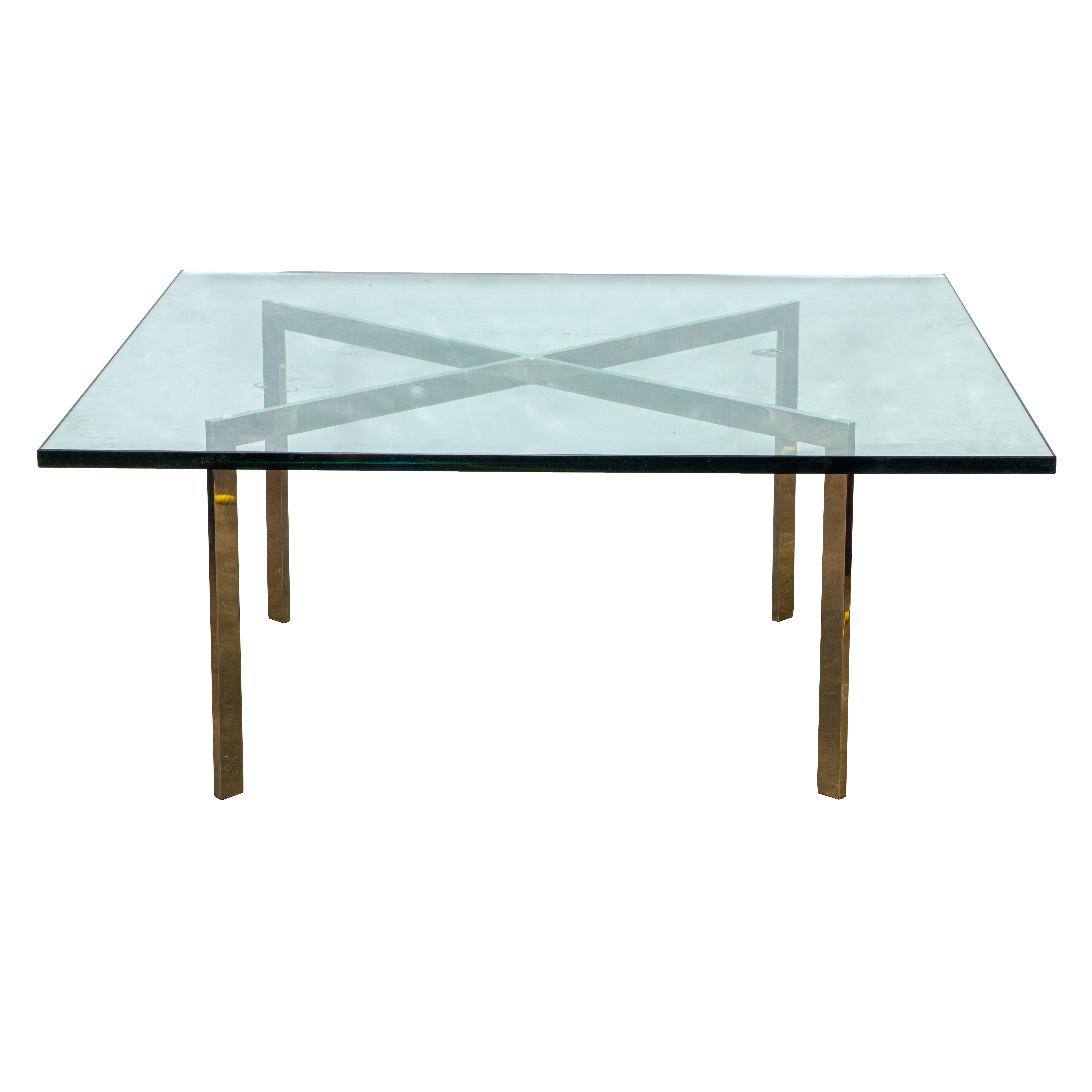 A KNOLL GLASS AND CHROME