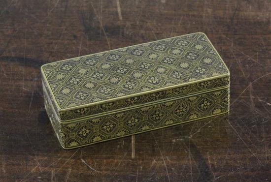 A Komai inlaid iron snuff box Meiji