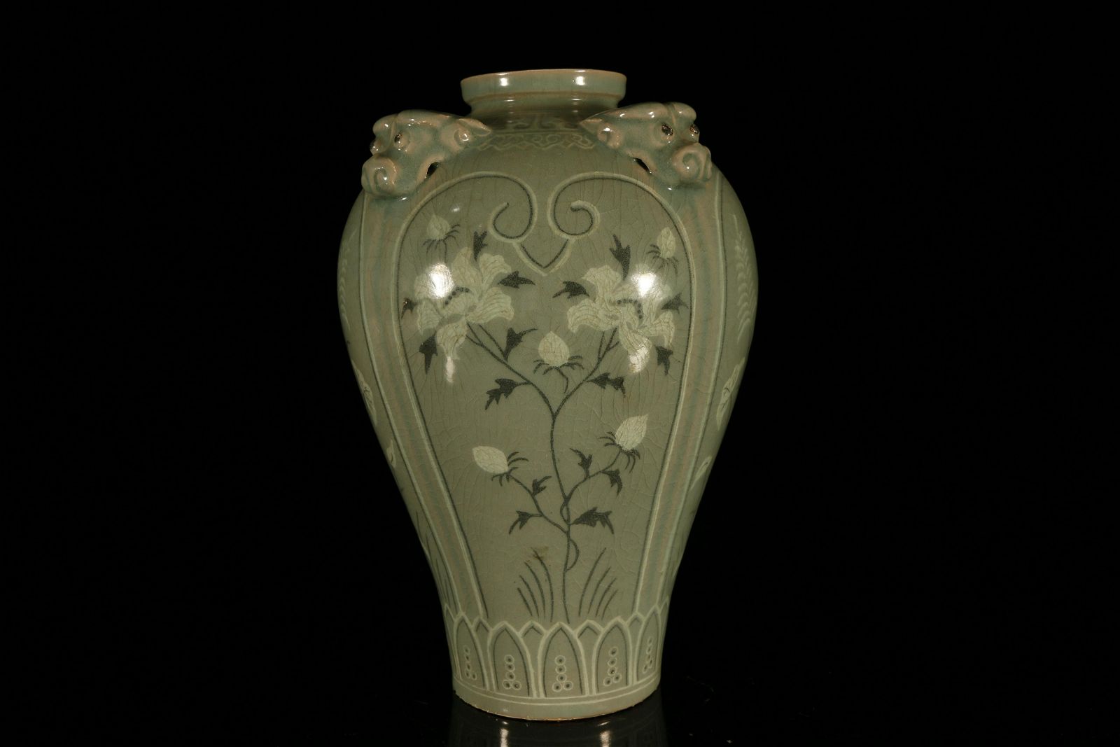 A KOREAN CELADON-GLAZED 'FLOWER'