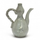 A KOREAN CELADON INLAID EWER