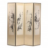 A KOREAN FOLDING SCREEN WITH "