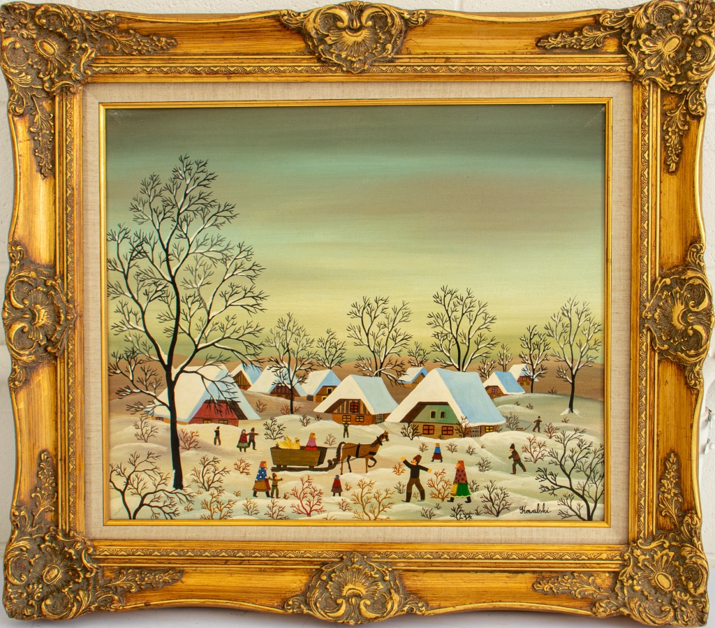 A. KOWALSKI FOLK ART WINTER SCENE