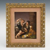 A KPM Hand Painted Porcelain P