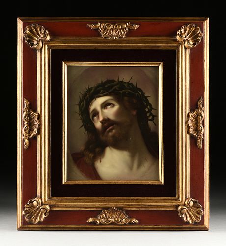 A KPM PAINTED PORCELAIN PLAQUE OF