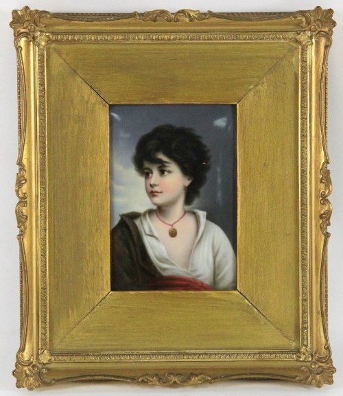 A KPM plaque portrait of a girl