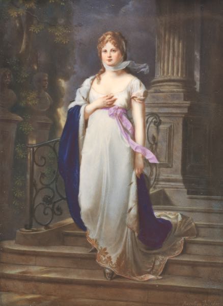 A KPM PORCELAIN PLAQUE 8 ½" x 6"