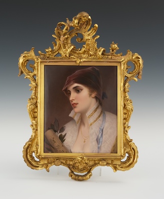 A KPM Porcelain Plaque of a