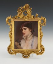 A KPM Porcelain Plaque of a Be