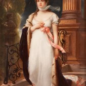 A KPM Porcelain Plaque of Quee