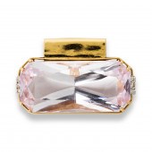 A KUNZITE, DIAMOND AND FOURTEE