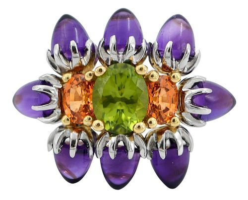A LA PAGODE 18KT. PERIDOT, CITRINE,