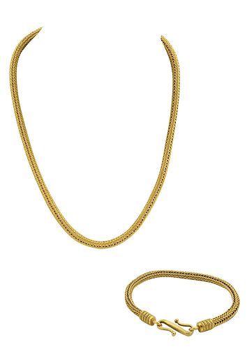 A LA PAGODE 22KT. WHEAT CHAIN