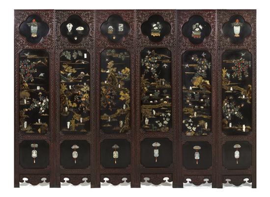 A Lacquer and Hardstone Screen