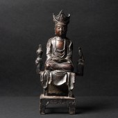 A Lacquered Bronze Seated Figu