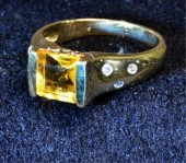 A Ladies 10K Citrine Quartz An