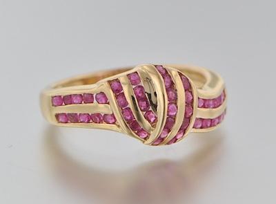 A Ladies' 14k Gold Ruby Ring 14k