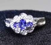 A Ladies 14K Tanzanite And Dia