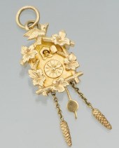 A Ladies' 18k Gold Cuckoo Cloc