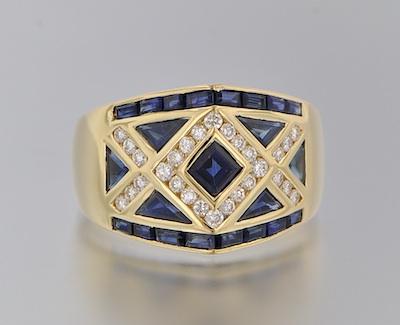 A Ladies' 18k Gold Sapphire and