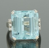 A Ladies' Aquamarine and Diamo