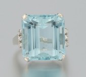 A Ladies' Aquamarine and Diamo