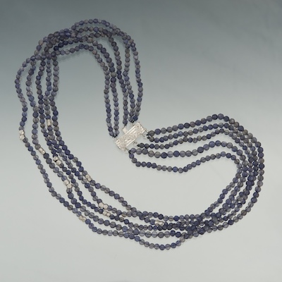 A Ladies' Diamond and Iolite Bead