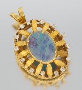 A Ladies' Diamond and Opal Tri